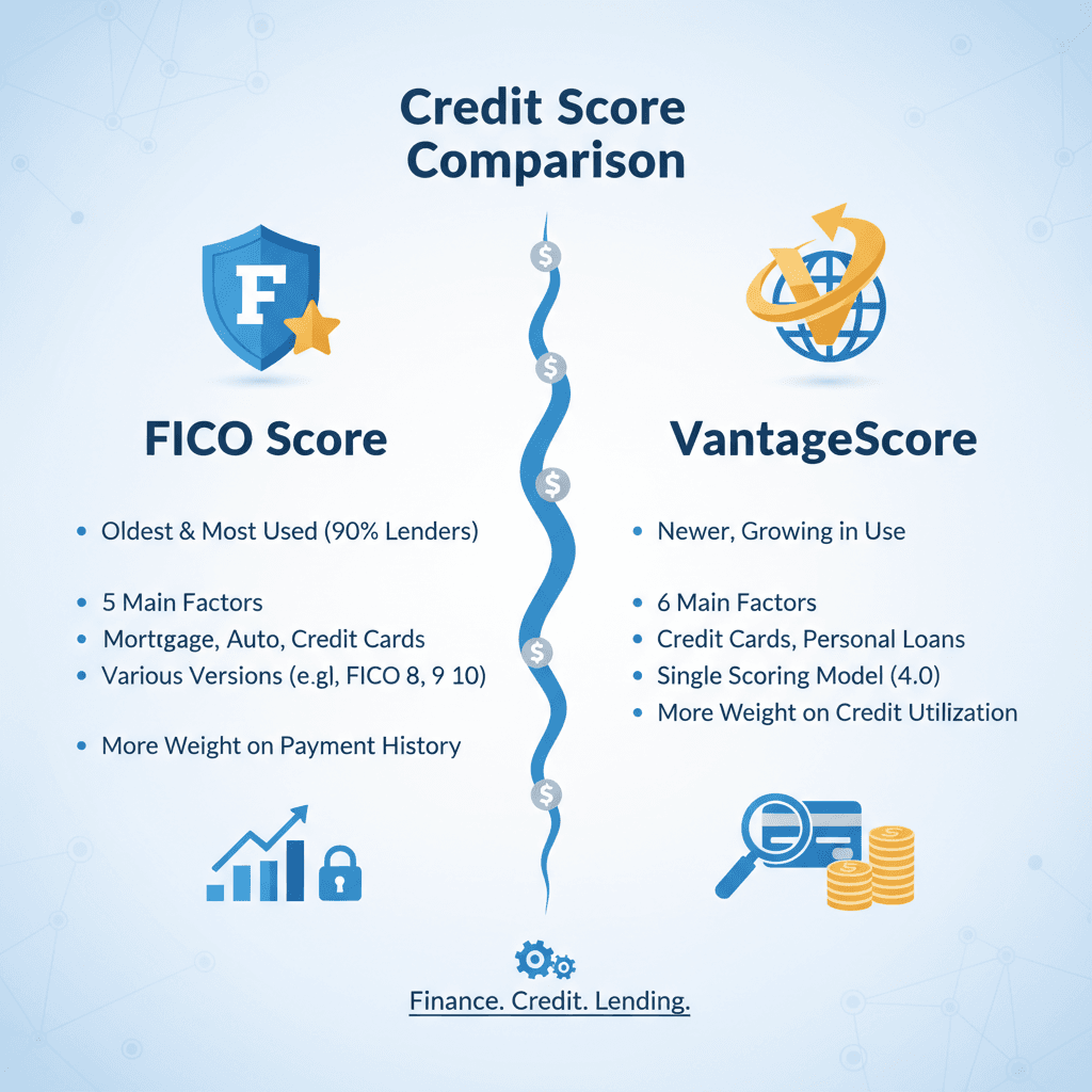 FICO vs VantageScore comparison graphic