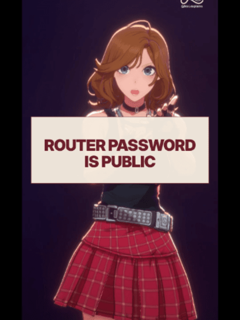 Roxie hook card thumbnail: Router password is public (Set 1 Day 5, Wi-Fi router default password)
